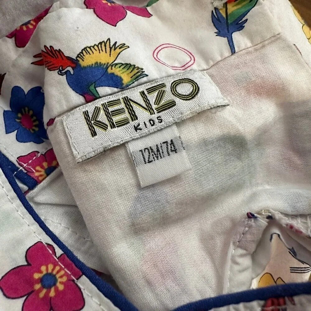 Kenzo kids tropical cotton dress